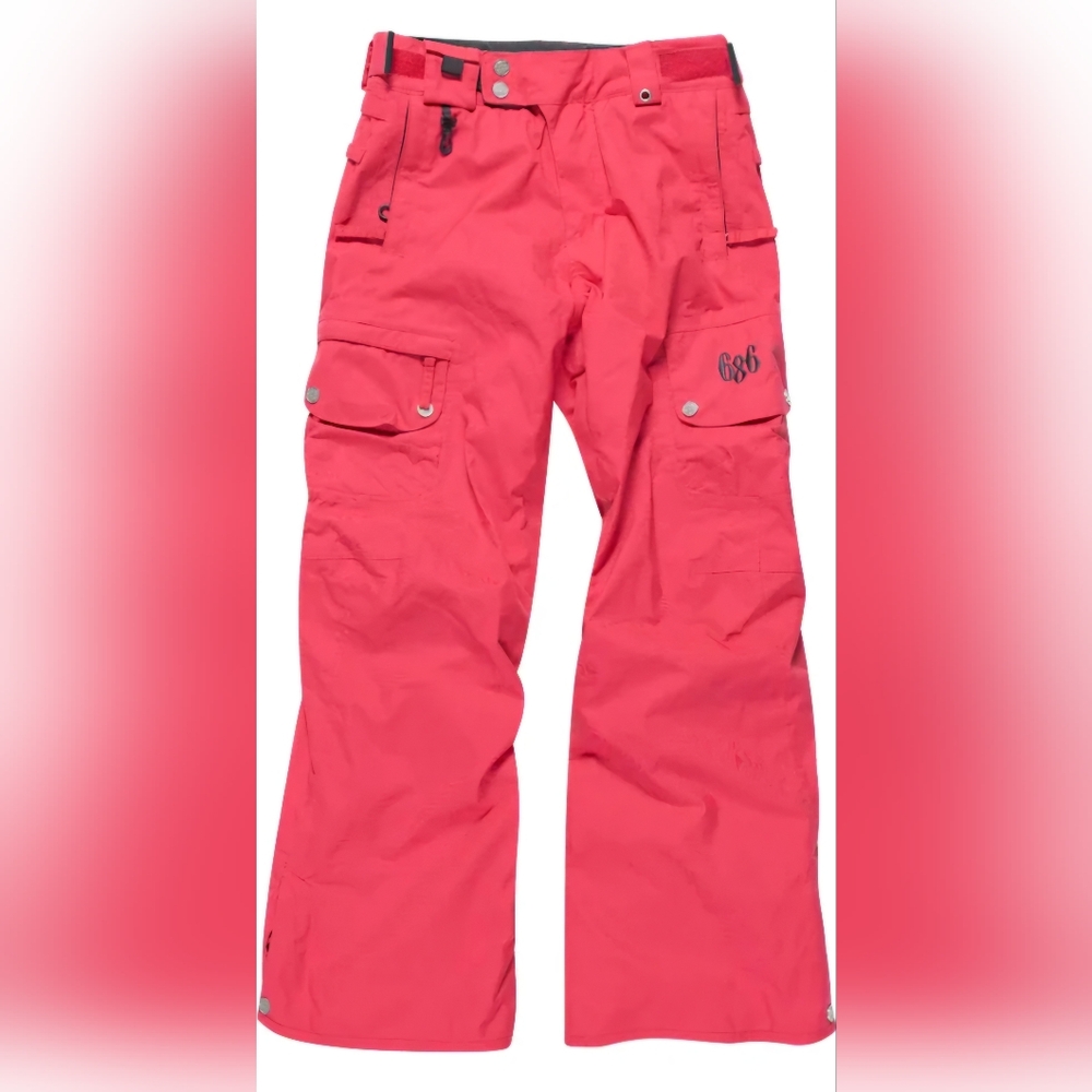 686 Small Women's Pink Snow Pants leg vents